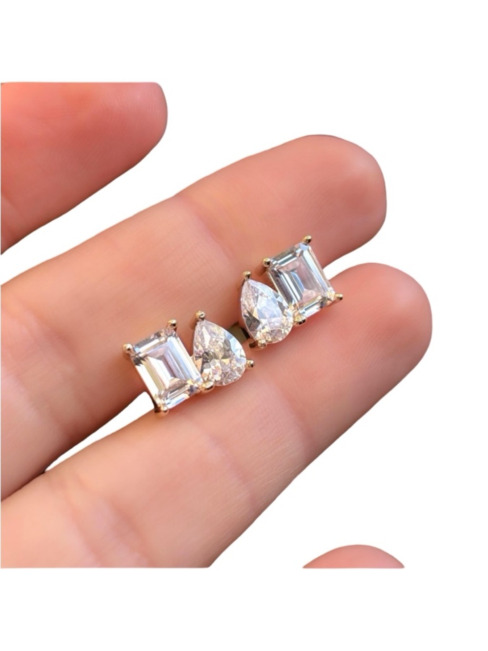 Toi Et Moi - Moissanite & 14K Yellow Gold Filled Earrings